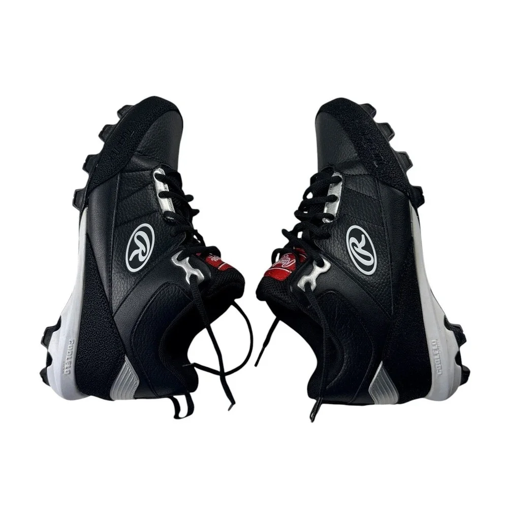 Rawlings Mens 9D Black Silver Baseball Softball Cleats 179255 Tuff-Tek Coolflo